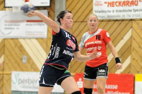 Lea Neubrander (SG H2Ku Herrenberg Kuties 18) Handball, DHB, Pokal, 2.Runde, 06.10.2018, Foto:TBaur Eibner TG Nuertingen vs. SG SG H2Ku Herrenberg Kuties Nuertingen Copyright: xEIBNER TobiasxBaurx EP_TBR