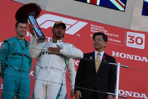 7th October 2018, Suzuka International Racing Course, Suzuka City, Japan; Formula One Grand Prix of Japan, race day; Mercedes AMG Petronas Motorsport, Lewis Hamilton wins in Japan  ActionPlus12069004 Octane