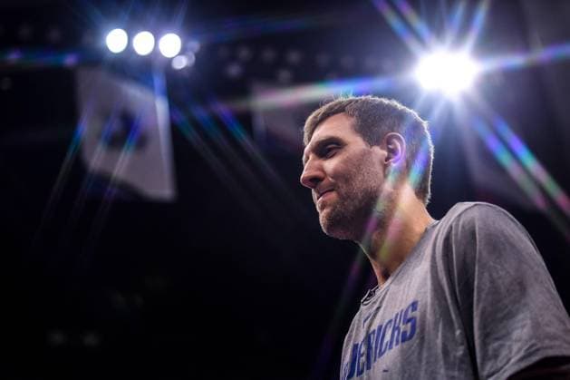 Dirk Nowitzki of Dallas Mavericks takes part in a training session in preparation for the Shenzhen match of the NBA Basketball Herren USA China Games in Shenzhen city, south China s Guangdong province, 7 October 2018. Dallas Mavericks in full preparation for NBA China Games in Shenzhen  20181007_27437