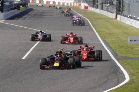 Motorsports: FIA Formula One World Championship WM Weltmeisterschaft 2018, Grand Prix of Japan, World Championship 2018 Grand Prix Japan 33 Max Verstappen (NDL, Red Bull Racing), Start Suzuka Japan