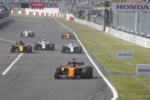 Motorsports: FIA Formula One World Championship WM Weltmeisterschaft 2018, Grand Prix of Japan, World Championship 2018 Grand Prix Japan 14 Fernando Alonso (ESP, McLaren-Renault), Start Suzuka Japan