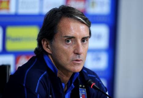 Fußball, Nationalteam Italien Pressekonferenz Photo LaPresse - Jennifer Lorenzini 08 October 2018 Firenze (Italy) Soccer Italy Italian Football meeting - "Coverciano" - press conference PK Pressekonferenz Roberto Mancini In the pic: Roberto Mancini  Copyright: xLaPresse JenniferxLorenzinix
