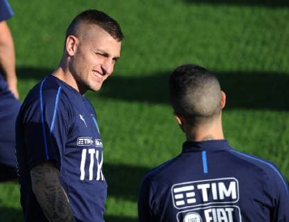 Photo LaPresse - Jennifer Lorenzini 08 October 2018 Firenze (Italy) Soccer Italy Italian Football meeting - "Coverciano" - training In the pic: Marco Verratti, Sebastian Giovinco  Copyright: xJenniferxLorenzini LaPressex