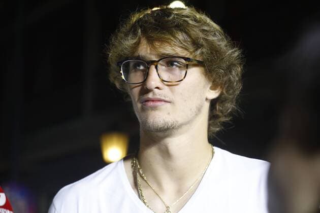 Sport Bilder des Tages German tennis player Alexander Zverev attends a master pujiang night activity during the Rolex Shanghai Masters 2018 tennis tournament in Shanghai, China, 8 October 2018.