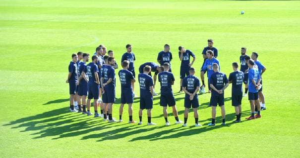 Photo LaPresse - Jennifer Lorenzini 09 October 2018 Firenze (Italy) Soccer Italy Italian Football meeting - "Coverciano" - training In the pic: Roberto Mancini, and italian players during the training  Copyright: xJenniferxLorenzini LaPressex