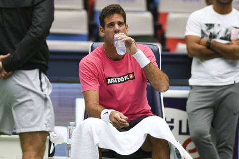Argentina tennis player Juan Martin Del Potro takes part in a training session in preparation for the Rolex Shanghai Masters 2018 tennis tournament in Shanghai, China, 10 October 2018. Del Potro in full preparation for Rolex Shanghai Masters 2018  20181010_51715