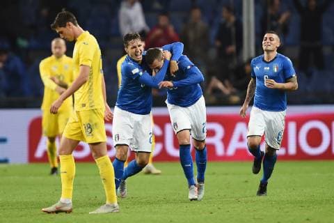 Fußball, Italien - Ukraine Db Genova 10 10 2018 - amichevole Italia-Ucraina foto Daniele Buffa Image nella foto: esultanza gol Federico Bernardeschi 