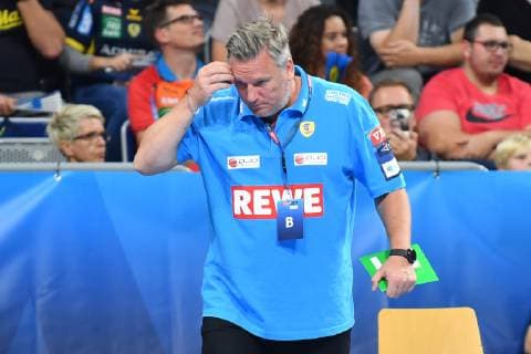 Rhein Neckar Loewen - IFK Kristianstad Rhein Neckar Loewe Trainer Nikolaj Jacobsen beim Spiel in der Champions League, Rhein Neckar Loewen - IFK Kristianstad. Mannheim. 10.10.18 Handball Champions League Group Phase , Mannheim Baden Wuerttemberg Deutschland SAP Arena