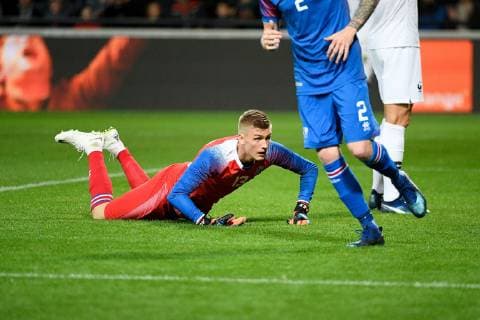 13 RUNAR RUNARSSON (ISL) FOOTBALL : France vs Islande - Match Amical - 11 10 2018 FEP Panoramic 