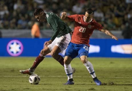 Edson Alvarez (L) of Mexico vies for the ball with David Guzman (R) of Costa Rica during the friendly match between Mexico and Costa Rica held at he University Stadium of the University Autanoma de Nuevo Leon, in Monterrey, Mexico, 11 October 2018. Mexico vs Costa Rica !ACHTUNG: NUR REDAKTIONELLE NUTZUNG!  Copyright: xMiguelxSierrax MR06 20181012-636749151061006696