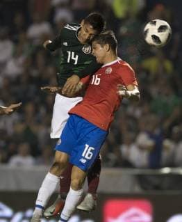 Angel Zaldivar (L) of Mexico vies for the ball with Christian Gamboa (R) of Costa Rica during the friendly match between Mexico and Costa Rica held at he University Stadium of the University Autanoma de Nuevo Leon, in Monterrey, Mexico, 11 October 2018. Mexico vs Costa Rica !ACHTUNG: NUR REDAKTIONELLE NUTZUNG!  Copyright: xMiguelxSierrax MR06 20181012-636749174170642847