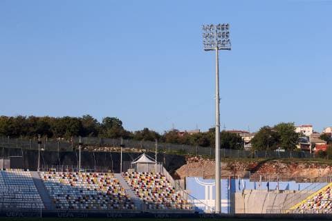 Croatia v England UEFA Nations League Security guards patrol the hill in the corner of the stadium where the England fans that have made the journey are aiming to try and watch the match from before the UEFA Nations League match at Stadion HNK Rijeka, Rijeka Content Not Available For UK Newspapers Copyright: xPaulxChestertonx FIL-12397-0039