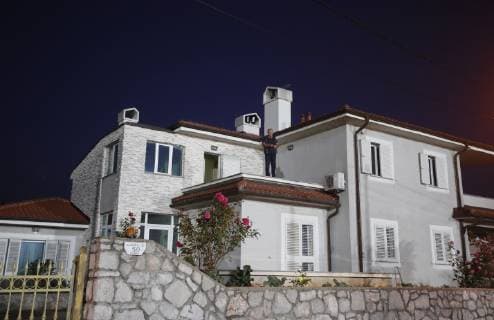 A local fan waits to watch the match from a his house overlooking the stadium before the Uefa Nations League, Group A4 match at Stadion HNK Rijeka, Rijeka. Picture date: 12th October 2018. Picture credit should read: David Klein Sportimage EDITORIAL USE ONLY. No use with unauthorised audio, video, data, fixture lists, club league logos or live services. Online in-match use limited to 120 images, no video emulation. No use in betting, games or single club league player publications.