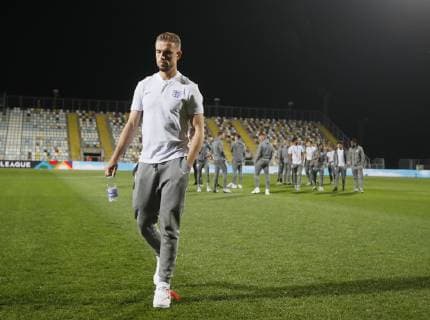 Jordan Henderson of England during the Uefa Nations League, Group A4 match at Stadion HNK Rijeka, Rijeka. Picture date: 12th October 2018. Picture credit should read: David Klein Sportimage EDITORIAL USE ONLY. No use with unauthorised audio, video, data, fixture lists, club league logos or live services. Online in-match use limited to 120 images, no video emulation. No use in betting, games or single club league player publications.