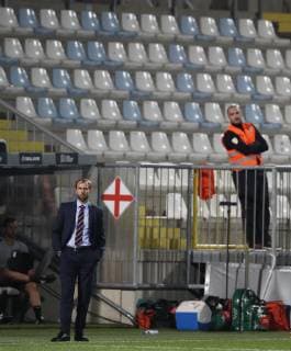Gareth Southgate manager of England watches the game during the Uefa Nations League, Group A4 match at Stadion HNK Rijeka, Rijeka. Picture date: 12th October 2018. Picture credit should read: David Klein Sportimage EDITORIAL USE ONLY. No use with unauthorised audio, video, data, fixture lists, club league logos or live services. Online in-match use limited to 120 images, no video emulation. No use in betting, games or single club league player publications.