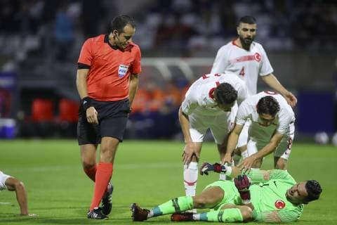 Fußball, U21 Länderspiel, Frankreich - Türkei Ugurcan Cakir (Turquie) blesse FOOTBALL : France Espoirs vs Turquie - Match Amical - 12 10 2018 GwendolineLeGoff Panoramic 