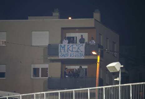 Fans in buildings that overlook the stadium during the Uefa Nations League, Group A4 match at Stadion HNK Rijeka, Rijeka. Picture date: 12th October 2018. Picture credit should read: David Klein Sportimage EDITORIAL USE ONLY. No use with unauthorised audio, video, data, fixture lists, club league logos or live services. Online in-match use limited to 120 images, no video emulation. No use in betting, games or single club league player publications.