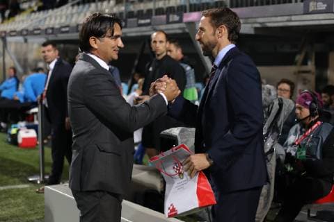 Rijeka, 12 10 2018 - Stadion HNK Rijeka, UEFA Nations League 2019. League Phase. Croatia (dark-blue) - England (white) Coach Zlatko Dalic (CRO) and Coach Gareth Southgate (ENG) 