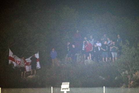 Croatia v England UEFA Nations League England fans watch the match from a hill behind one of the stands during the UEFA Nations League match at Stadion HNK Rijeka, Rijeka Content Not Available For UK Newspapers Copyright: xPaulxChestertonx FIL-12397-0059