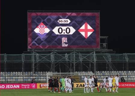 The Scorebaord at the end of 90 minutes during the Uefa Nations League, Group A4 match at Stadion HNK Rijeka, Rijeka. Picture date: 12th October 2018. Picture credit should read: David Klein Sportimage EDITORIAL USE ONLY. No use with unauthorised audio, video, data, fixture lists, club league logos or live services. Online in-match use limited to 120 images, no video emulation. No use in betting, games or single club league player publications.