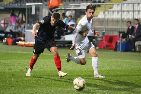 Croatia v England UEFA Nations League Andrej Kramaric of Croatia and Ben Chilwell of England in action during the UEFA Nations League match at Stadion HNK Rijeka, Rijeka Content Not Available For UK Newspapers Copyright: xPaulxChestertonx FIL-12397-0073