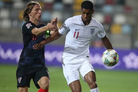Croatia v England UEFA Nations League Luka Modric of Croatia and Marcus Rashford of England in action during the UEFA Nations League match at Stadion HNK Rijeka, Rijeka Content Not Available For UK Newspapers Copyright: xPaulxChestertonx FIL-12397-0132