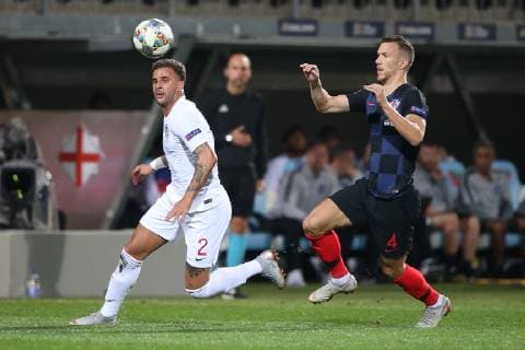 Croatia v England UEFA Nations League Kyle Walker of England and Ivan Perisic of Croatia in action during the UEFA Nations League match at Stadion HNK Rijeka, Rijeka Content Not Available For UK Newspapers Copyright: xPaulxChestertonx FIL-12397-0156