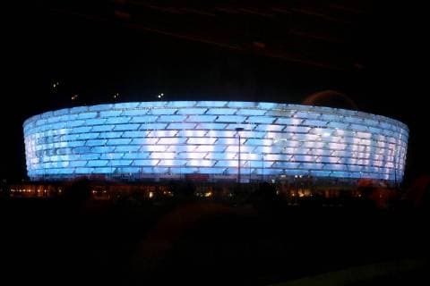 The Baku Olympic Stadium in Baku, Azerbaijan on 13 October, 2018. Azerbaijan will face Malta in a UEFA Nations League Group Stage, League D, Group 3 soccer match at the same stadium on 14 October 2018. Azerbaijan v Malta AZE_MLT_UNL_2018
