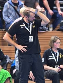 Trainer Christian Pöhler (Dresden), HC Elbflorenz Dresden gegen Dessau-Rosslauer HV 06, Handball, 2. Liga der Männer, 2. Bundesliga, Saison 2018 2019, Dresden, BallsportARENA Dresden, 13.10.2018,