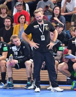 Trainer Christian Pöhler (Dresden), HC Elbflorenz Dresden gegen Dessau-Rosslauer HV 06, Handball, 2. Liga der Männer, 2. Bundesliga, Saison 2018 2019, Dresden, BallsportARENA Dresden, 13.10.2018,