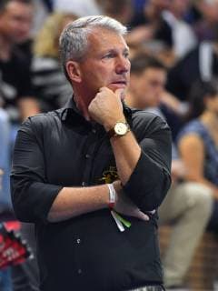 Präsident Uwe Saegeling (Dresden), HC Elbflorenz Dresden gegen Dessau-Rosslauer HV 06, Handball, 2. Liga der Männer, 2. Bundesliga, Saison 2018 2019, Dresden, BallsportARENA Dresden, 13.10.2018,