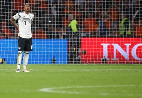13.10.2018, Fussball, UEFA Nations League, Gruppe 1, Spieltag 3, Niederlande - Deutschland in der Johan Cruijff Arena Amsterdam. Jerome Boateng (Deutschland) enttäuscht