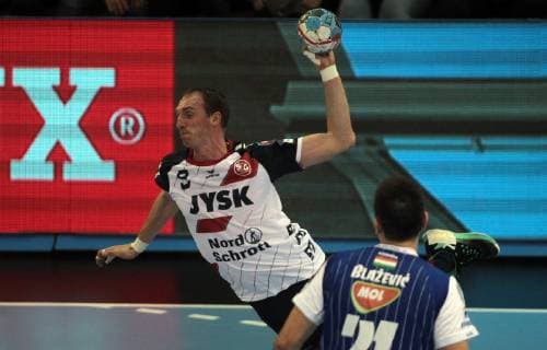 14.10.2018 Szeged(Hungary) MOL Pick Szeged-SG Flensburg-Handewitt Velux EHF men s handball champions legue Holger Glandorf(L)SG Flensburg Handewitt : 