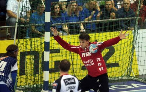 14.10.2018 Szeged(Hungary) MOL Pick Szeged-SG Flensburg-Handewitt Velux EHF men s handball champions legue Torbjoern Bergerud(R)SG Flensburg Handewitt : 