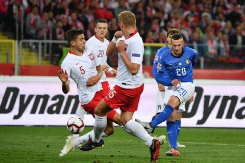 Fußball, Nations League, Polen - Italien Photo Alfredo Falcone - LaPresse14 10 2018 Katowice (Poland SoccerPolonia - ItaliaNations League 2019 - Slasky Stadium of KatowiceIn the pic:bernardeschi  Copyright: xAlfredoxFalconex-xLaPressex