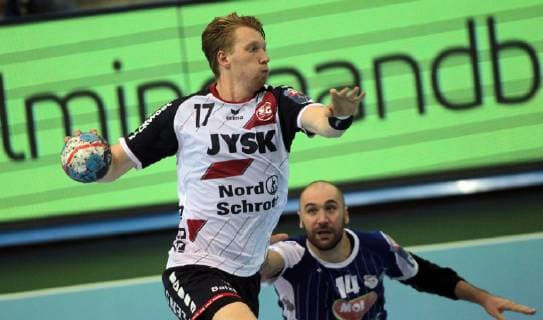 14.10.2018 Szeged(Hungary) MOL Pick Szeged-SG Flensburg-Handewitt Velux EHF men s handball champions legue Simon Jeppsson (L) SG Flensburg Handewitt : 