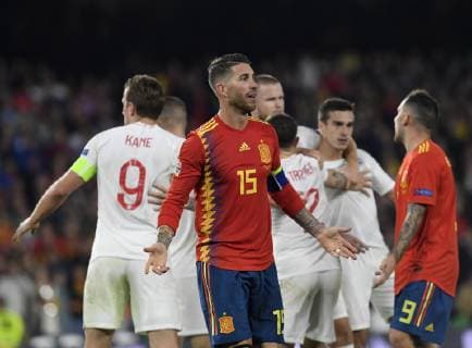 Sergio Ramos of the Spanish national team Nationalteam in action in a match belonging to the UEFA League of Nations, fourth round, facing Spain - England national team, Benito Villamarin stadium, 15th october, Sevilla, Spain, photo: Cristobal Duenas