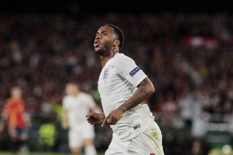 England s Raheem Sterling celebrates goal during UEFA Nations League 2019 match between Spain and England at Benito Villamarin stadium in Sevilla, Spain. October 15, 2018.  (20181015100200031)
