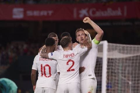 SEVILLA, SPAIN - OCTOBER 15: Marcus Rashford, forward of England, celebrate his goal during the UEFA Nations League A Group four match between Spain and England on October 15, 2018, at Benito Villamarin stadium (Photo by Carlos Sanchez Martinez Icon Sportswire) SOCCER: OCT 15 England at Spain Icon181015014 EDITORIAL USE ONLY