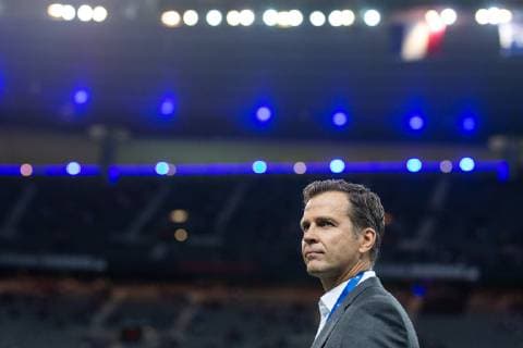 16.10.2018, xkvx, Fussball Nations League, Frankreich - Deutschland emspor, v.l. Oliver Bierhoff (Manager DFB - Deutscher Fussballbund) (DFL DFB REGULATIONS PROHIBIT ANY USE OF PHOTOGRAPHS as IMAGE SEQUENCES and or QUASI-VIDEO) Paris