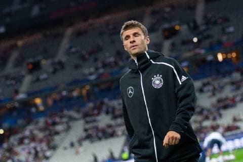 16.10.2018, xkvx, Fussball Nations League, Frankreich - Deutschland emspor, v.l. Thomas Mueller (DFB - Deutscher Fussballbund) (DFL DFB REGULATIONS PROHIBIT ANY USE OF PHOTOGRAPHS as IMAGE SEQUENCES and or QUASI-VIDEO) Paris