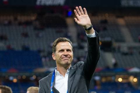 16.10.2018, xkvx, Fussball Nations League, Frankreich - Deutschland emspor, v.l. Oliver Bierhoff (Manager DFB - Deutscher Fussballbund) (DFL DFB REGULATIONS PROHIBIT ANY USE OF PHOTOGRAPHS as IMAGE SEQUENCES and or QUASI-VIDEO) Paris