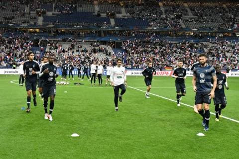 Echauffement Equipe de France FOOTBALL : France vs Allemagne - 4eme Tour Ligue des Nations - Saint-Denis - 16 10 2018 ThierryBreton Panoramic 