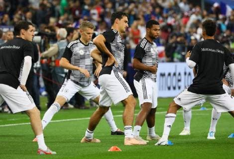Sebastian Rudy (Deutschland, Germany), Matthias Ginter (Deutschland Germany), Mats Hummels (Deutschland Germany), Serge Gnabry (Deutschland Germany), Thilo Kehrer (Deutschland Germany) - 16.10.2018: Frankreich vs. Deutschland, 4. Spieltag UEFA Nations League, Stade de France, DISCLAIMER: DFB regulations prohibit any use of photographs as image sequences and or quasi-video.