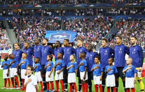 Mannschaft Frankreich - 16.10.2018: Frankreich vs. Deutschland, 4. Spieltag UEFA Nations League, Stade de France, DISCLAIMER: DFB regulations prohibit any use of photographs as image sequences and or quasi-video.