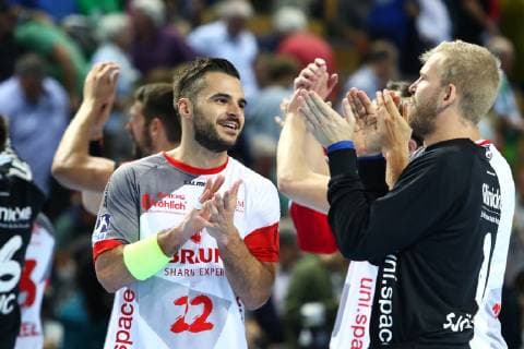 Michael Allendorf (Melsungen) feiert den Sieg gegen Wetzlar HSG Wetzlar vs MT Melsungen, Handball, DHB-Pokal, 16.10.2018 HSG Wetzlar vs MT Melsungen, Handball, DHB-Pokal, 16.10.2018 Wetzlar Copyright: xEIBNER RenexWeissx EP_RWS