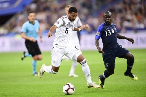 NGolo Kante (France) vs Serge Gnabry (Allemagne) FOOTBALL : France vs Allemagne - Ligue des Nations UEFA - St Denis - 16 10 2018 JBAutissier Panoramic 
