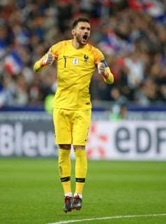 16.10.2018, Fussball, UEFA Nations League, Gruppe 1, Spieltag 4, Frankreich - Deutschland im Stade de France Paris. Jubel Torwart Hugo Lloris (Frankreich) zum Tor zum 1:1