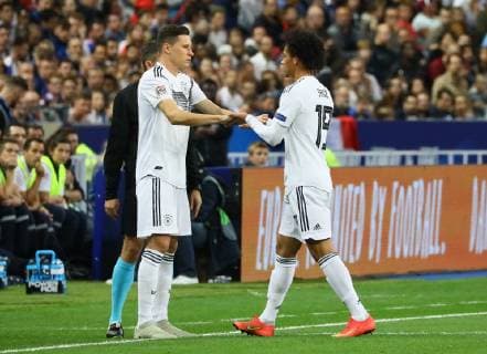 Julian Draxler (Deutschland, Germany) kommt für Leroy Sane (Deutschland Germany)- 16.10.2018: Frankreich vs. Deutschland, 4. Spieltag UEFA Nations League, Stade de France, DISCLAIMER: DFB regulations prohibit any use of photographs as image sequences and or quasi-video.