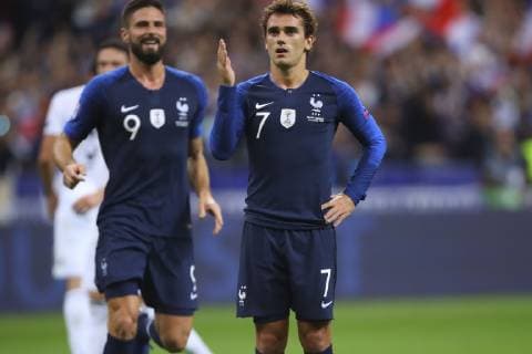 Joie Antoine Griezmann (France) FOOTBALL : France vs Allemagne - Ligue des Nations - 16 10 2018 GwendolineLeGoff Panoramic 